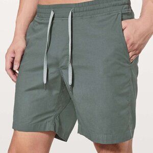 Lululemon - Men’s ‘Bowline’ Casual Short 8” Sea Steel, Drawstring - Green, Small